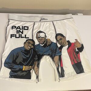 Paid in Full Graphic Boxer Briefs - White, Black, Red Size 3XL